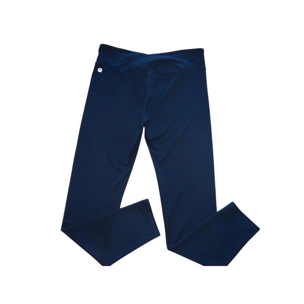 Black Women's Activewear Leggings with Crossover Waistband - Picture 3 of 5